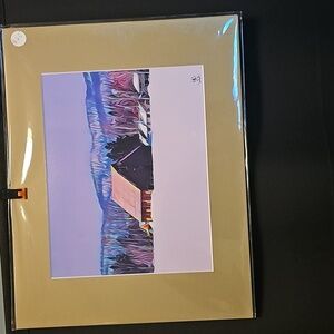 Sierra Nevada Scene With Barn High Quality Photograph With Mat